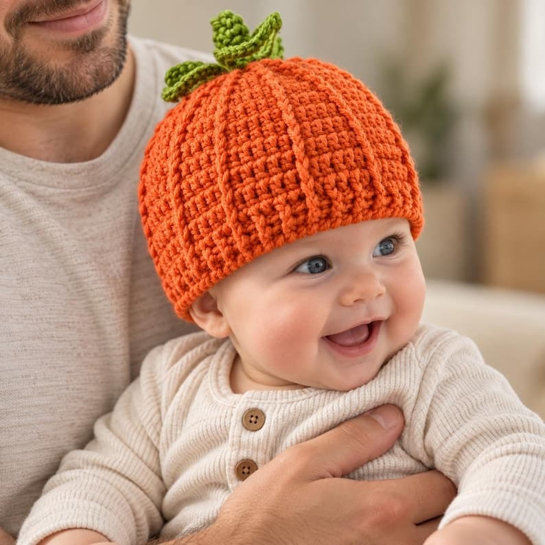 Pumpkin Hat Crochet Pattern PDF – Baby Pumpkin Beanie — photo 3 of 10