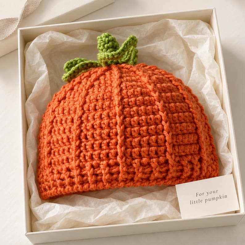 Pumpkin Hat Crochet Pattern PDF – Baby Pumpkin Beanie — photo 4 of 10