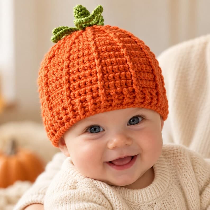 Pumpkin Hat Crochet Pattern PDF – Baby Pumpkin Beanie — photo 5 of 10