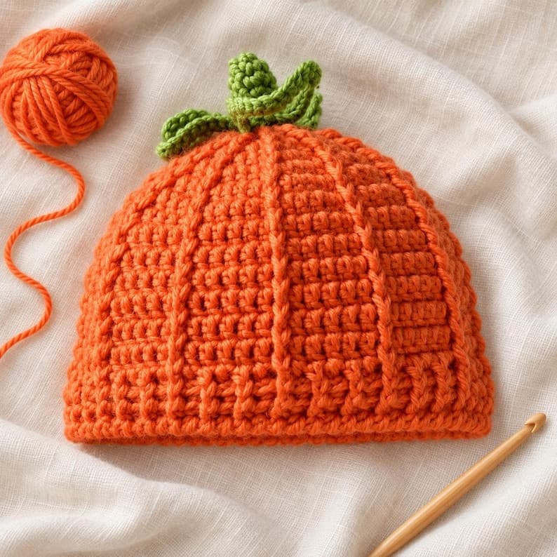 Pumpkin Hat Crochet Pattern PDF – Baby Pumpkin Beanie — photo 6 of 10