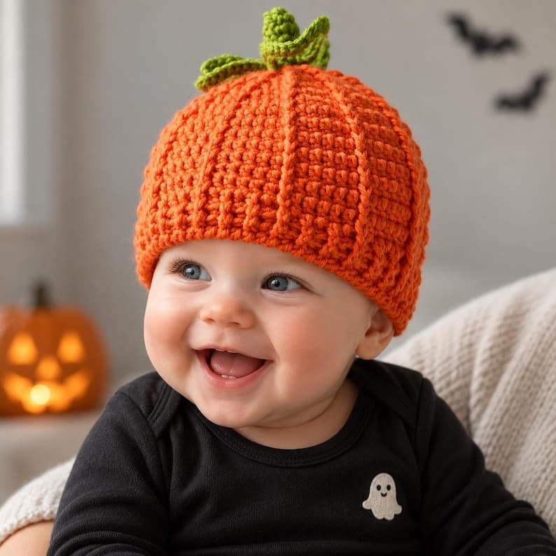 Pumpkin Hat Crochet Pattern PDF – Baby Pumpkin Beanie — photo 7 of 10
