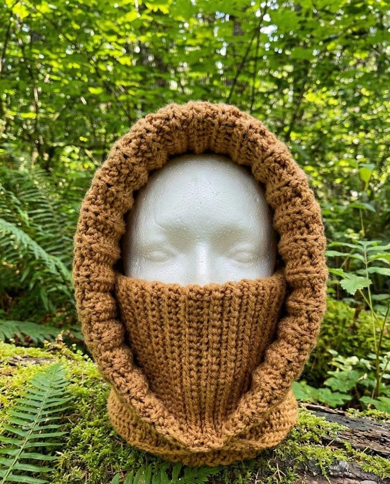 Crochet Turtleneck Hoodie Pattern – Ribbed Balaclava — photo 4 of 7